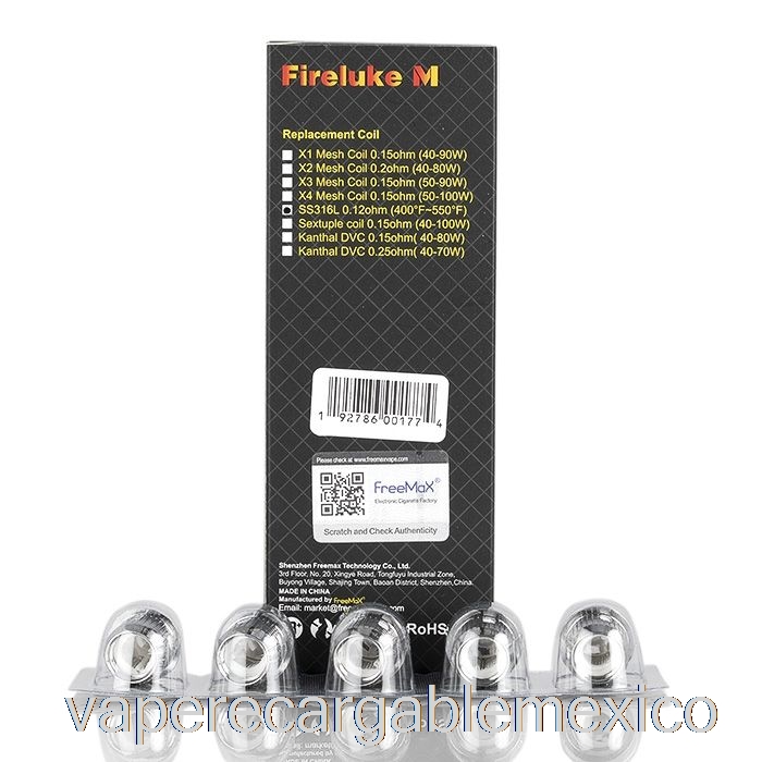 Vape Recargable Freemax Fireluke M / Tx Bobinas De Repuesto De Malla 0.12ohm Ss316l Bobinas De Malla única